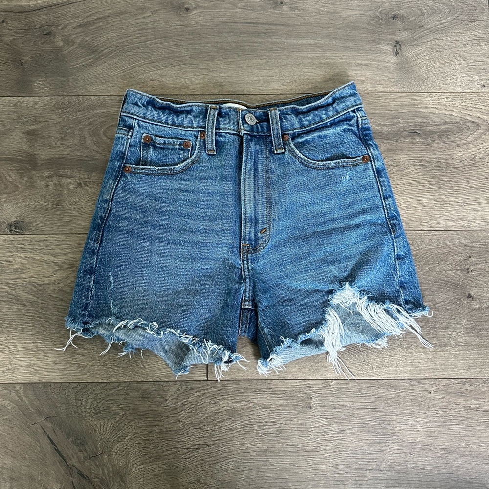 Abercrombie & Fitch Blue Distressed Jean Shorts